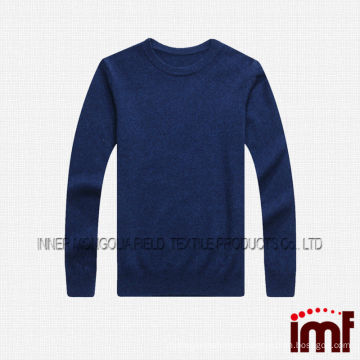 Customized Solid Color Crew Neck 100% Cashmere Fabric Sweater for Men